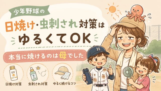 少年野球の日焼け・虫刺され対策はゆるくてOK｜本当に焼けるのは母でした