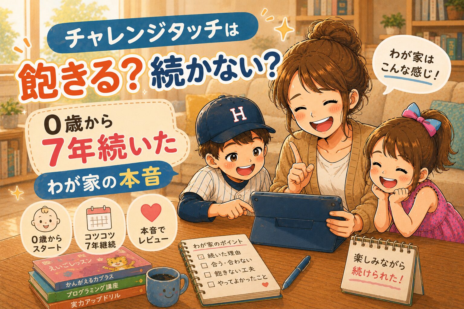 チャレンジタッチは飽きる？続かない？0歳から7年続いたわが家の本音
