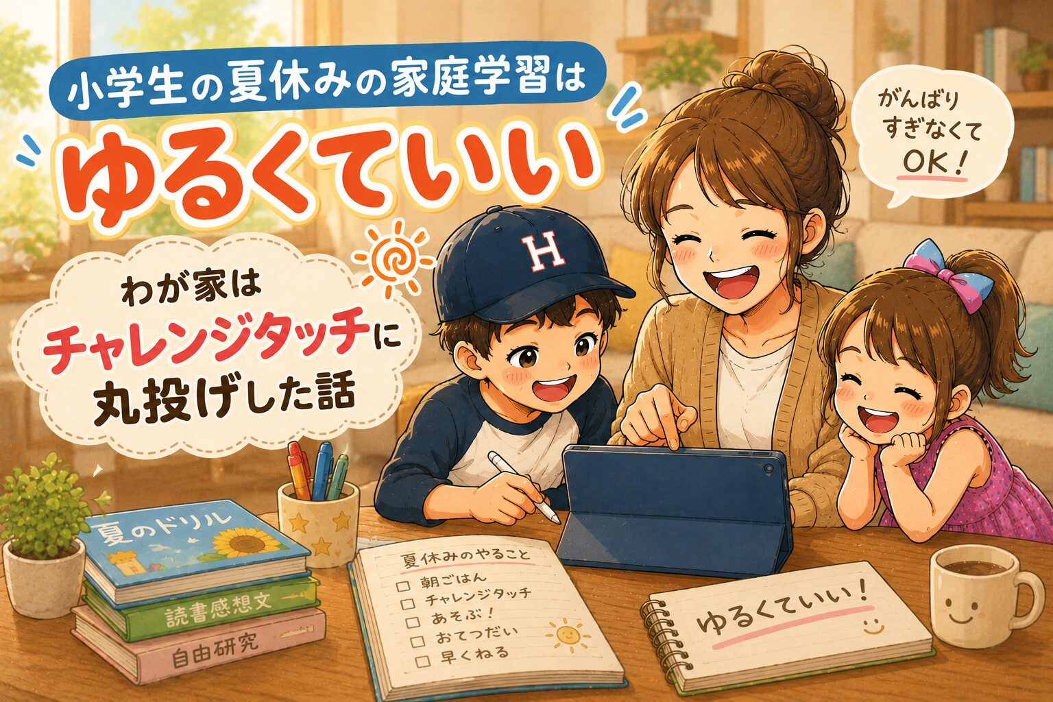 小学生の夏休みの家庭学習は「ゆるくていい」｜わが家はチャレンジタッチに丸投げした話
