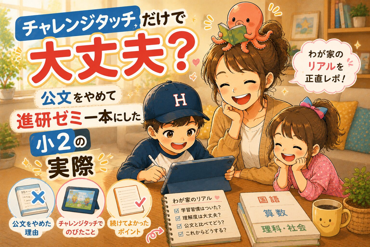チャレンジタッチだけで大丈夫?公文をやめて進研ゼミ一本にした小2の実際