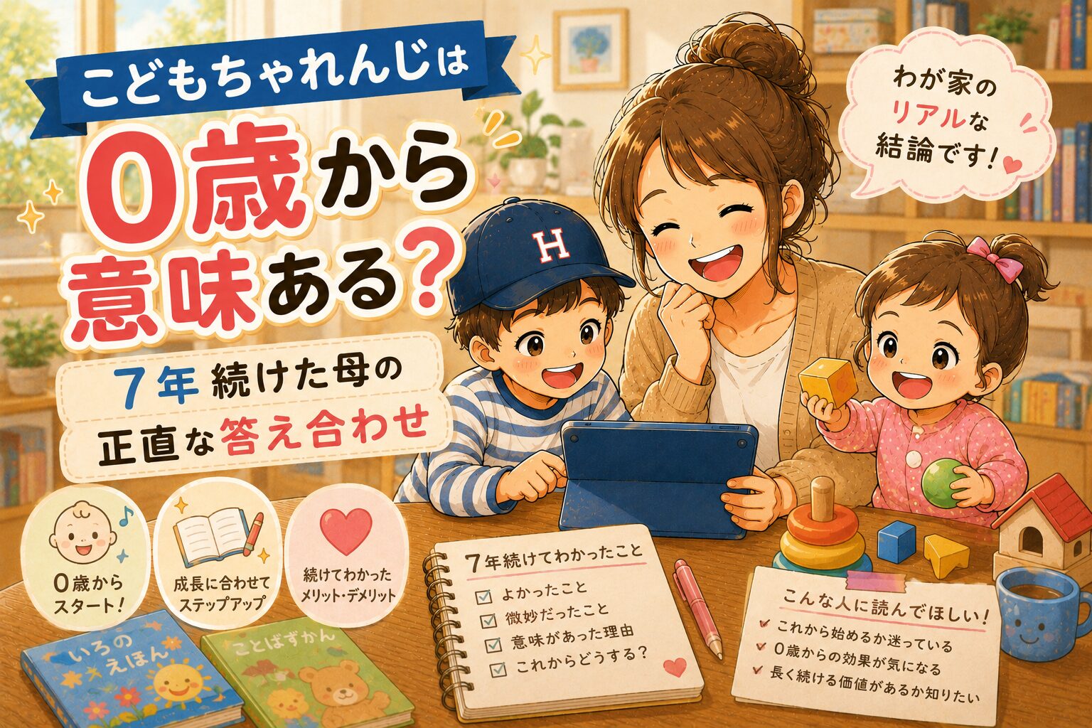 こどもちゃれんじは0歳から意味ある？7年続けた母の正直な答え合わせ